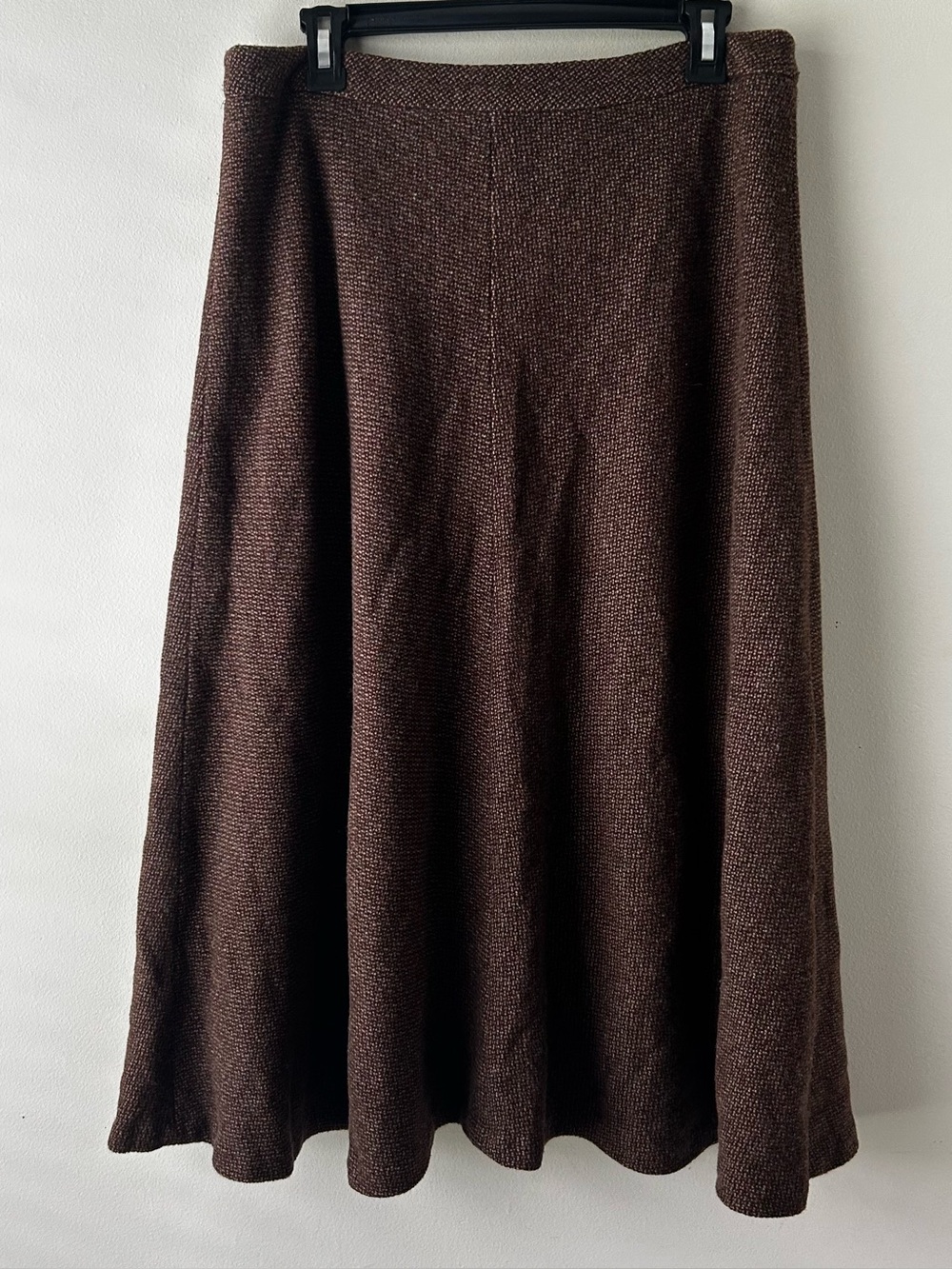 Vintage Lauren Ralph Lauren Heritage Old Money Wool Blend Midi Skirt Brown Tweed